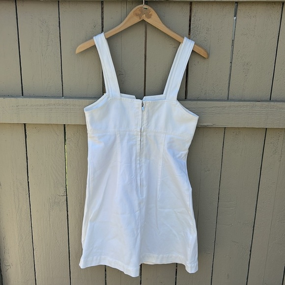 Derek Lam 10 Cosby White Denim Mini Dress Bodycon Sleeveless Spring Summer Sz 4 - Picture 6 of 7